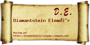 Diamantstein Elemér névjegykártya